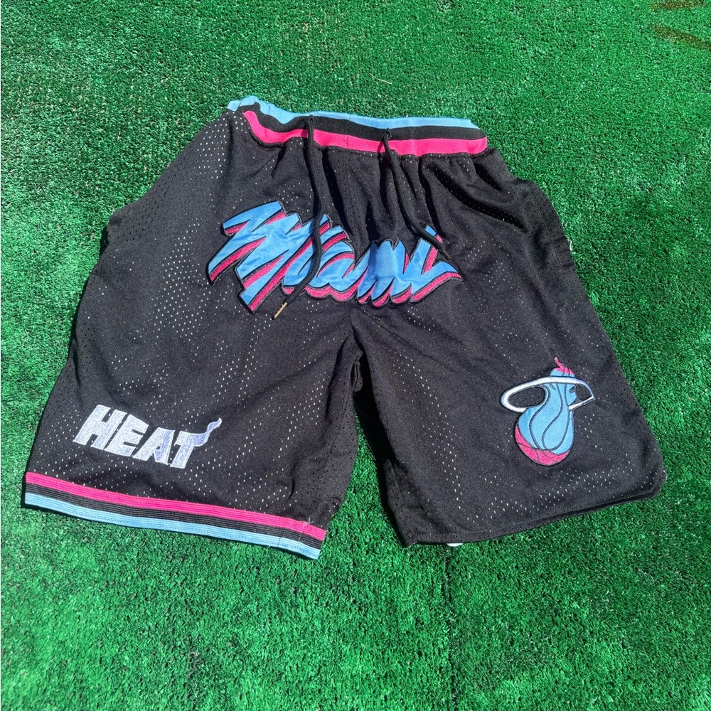 Just Don Black and Pink Athletic Shorts